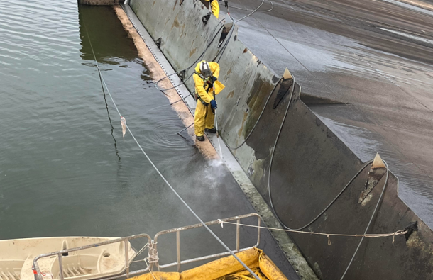 WSACC doing preventative dam maintenance at Lake Don T. Howell